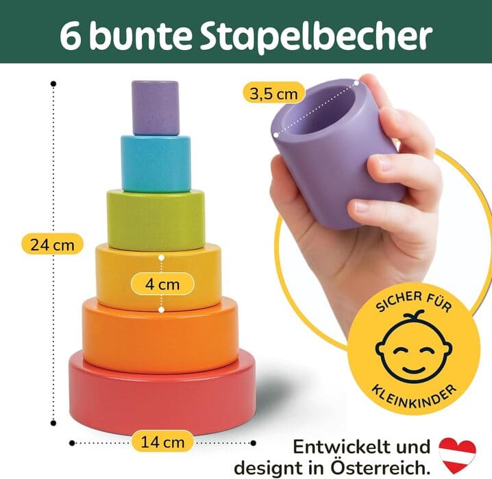Merle Toys Stapelbecher Holz 6-teilig